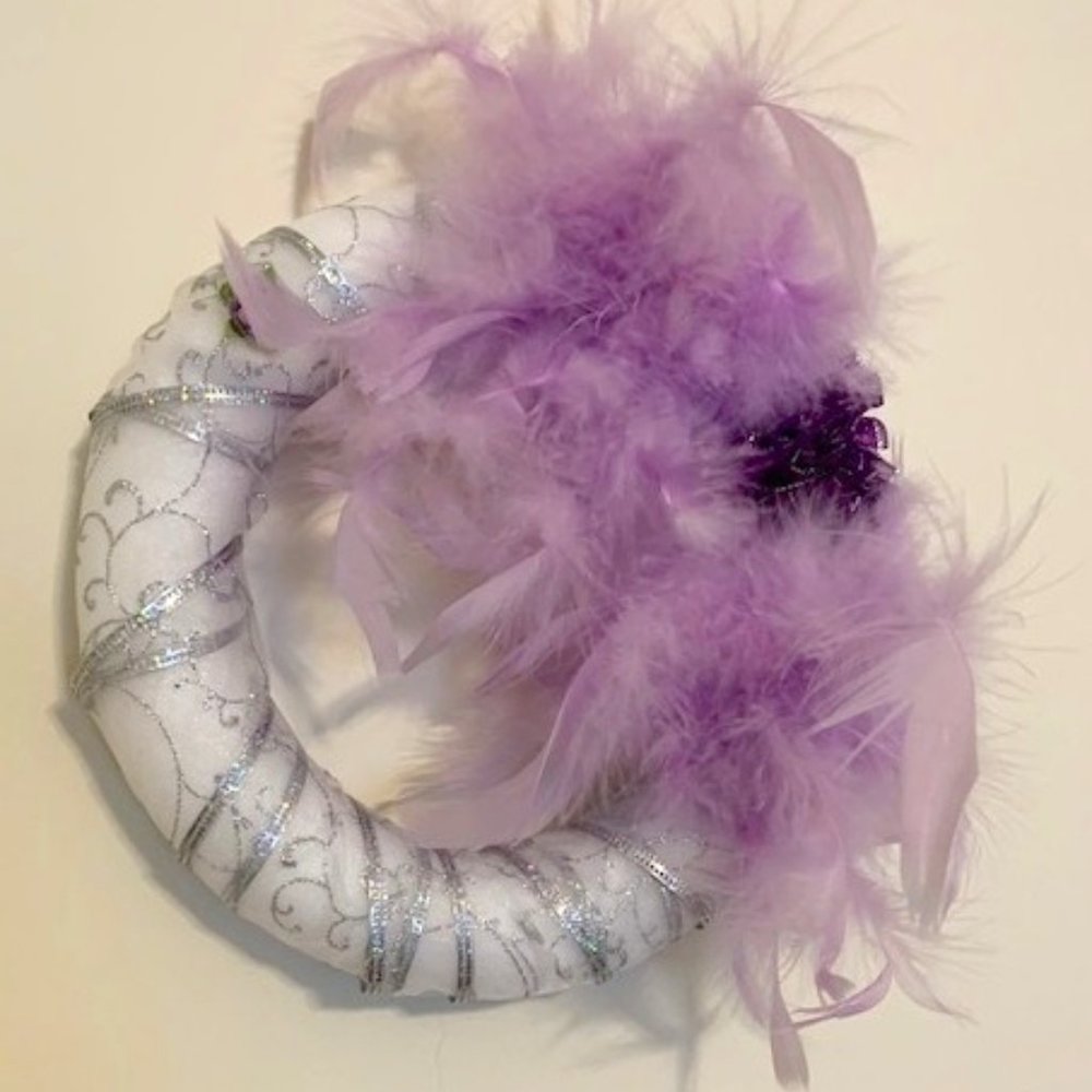 Custom Made Wreath, Silver and Lavendar